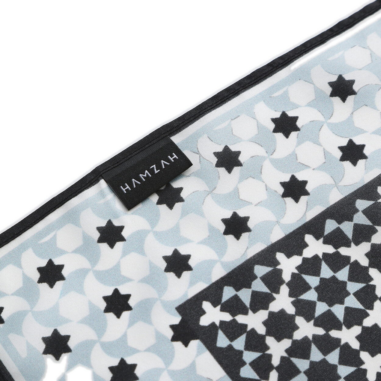 Black and Blue Square Silk Scarf Zoraida - detail 6