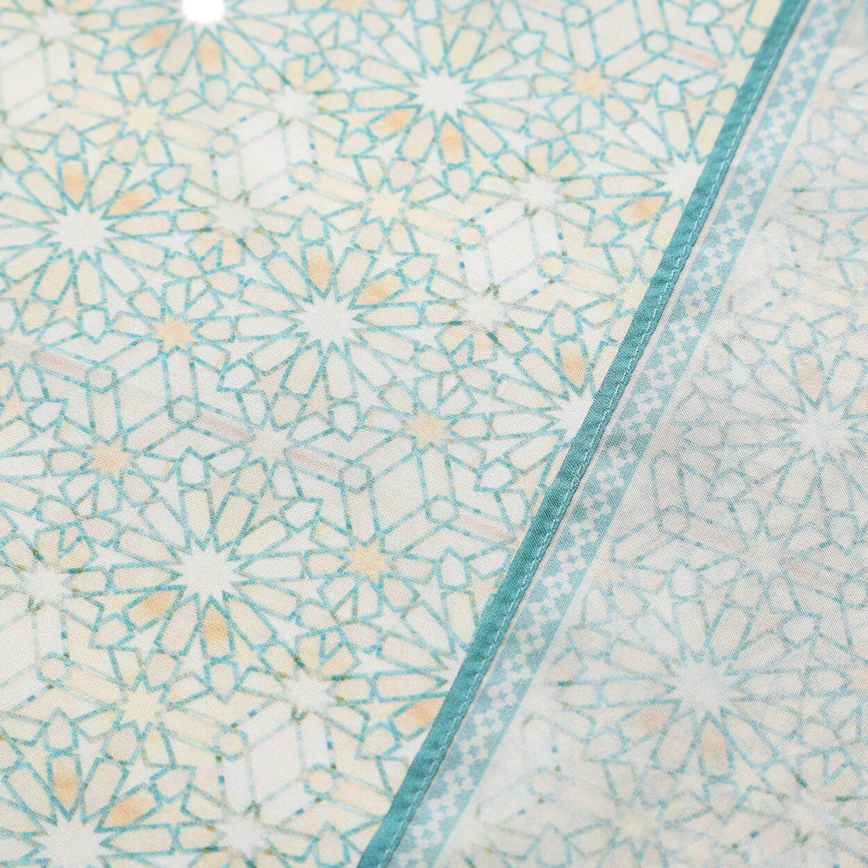 Turquoise Square Silk Scarf Lubna - detail 6