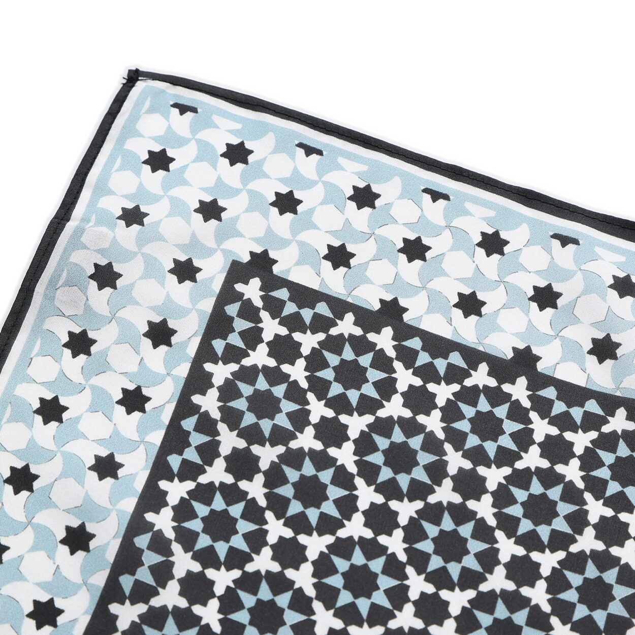 Black and Blue Square Silk Scarf Zoraida - detail 7