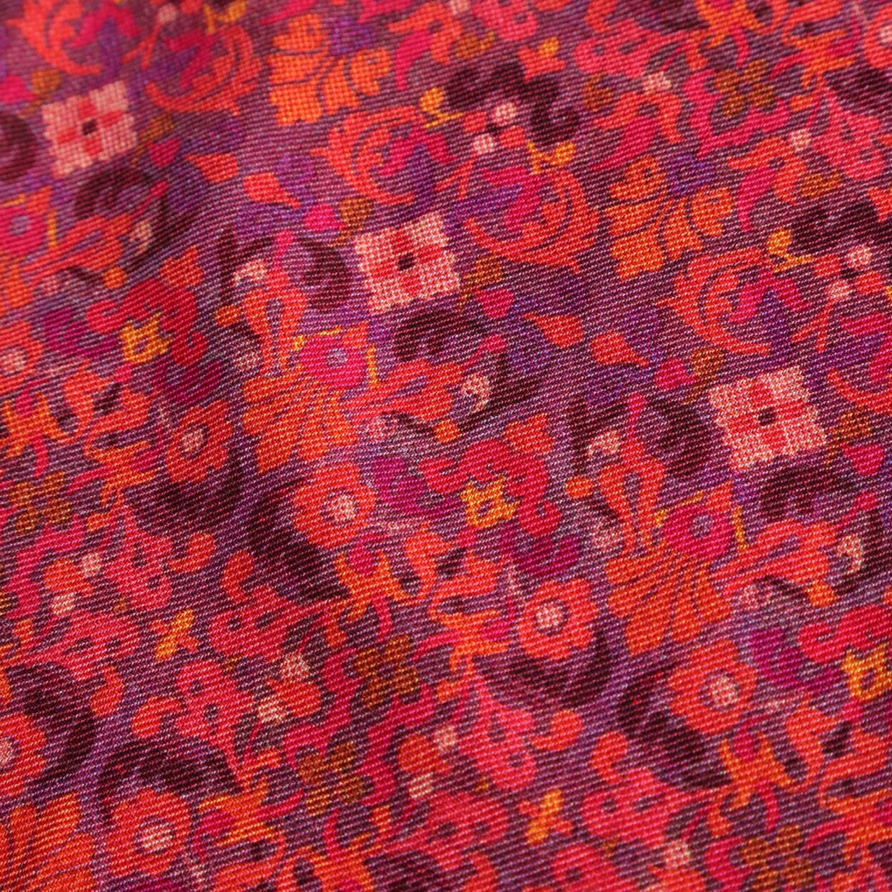 Pañuelo Seda y Lana Rojo Frambuesa Mahabah - detalle 6