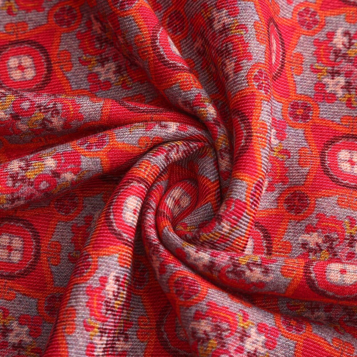 Pañuelo Seda y Lana Rojo Naum - detalle 6
