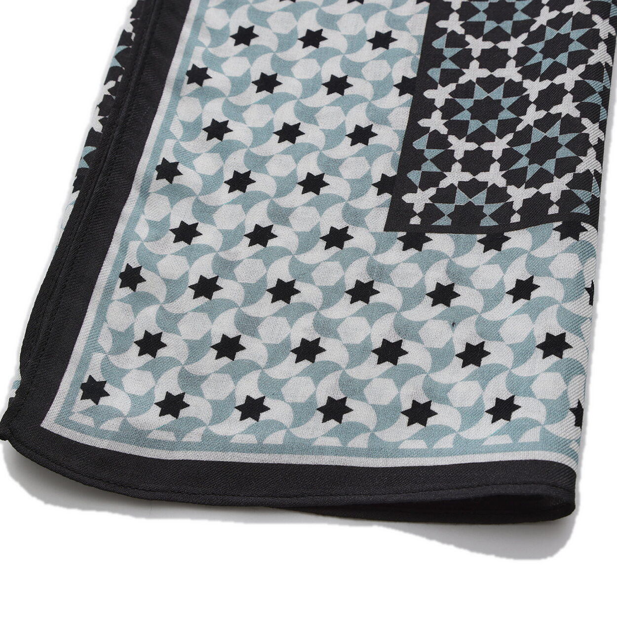 Black and Turquoise Mosaic Modal Scarf Zoraida - detail 8