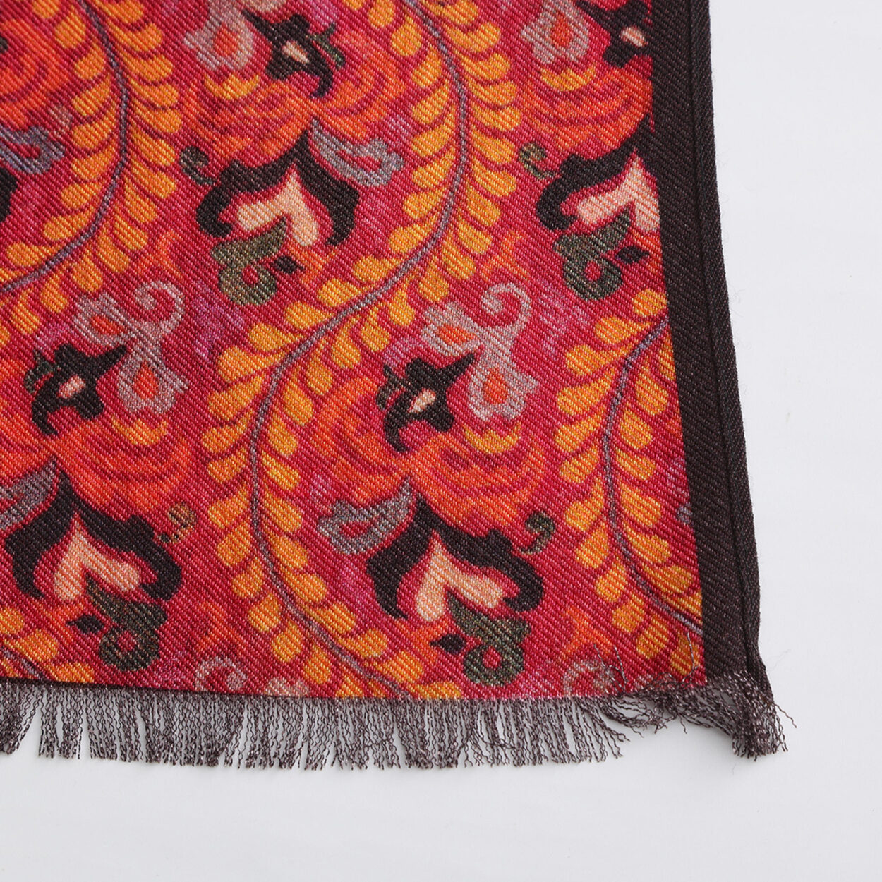 Pañuelo Seda y Lana Rojo Ruba - detalle 7