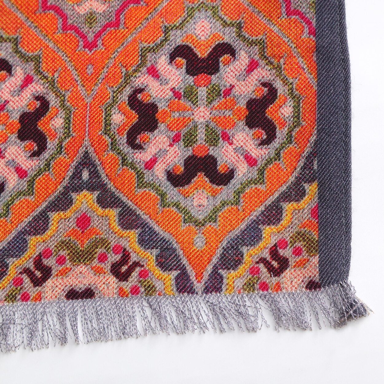 Pañuelo Seda y Lana Naranja Nasim - detalle 7