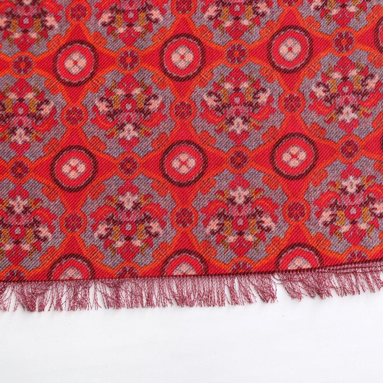Pañuelo Seda y Lana Rojo Naum - detalle 7