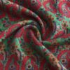 Green and Red Silk and Wool Scarf Ufuq - detail 9