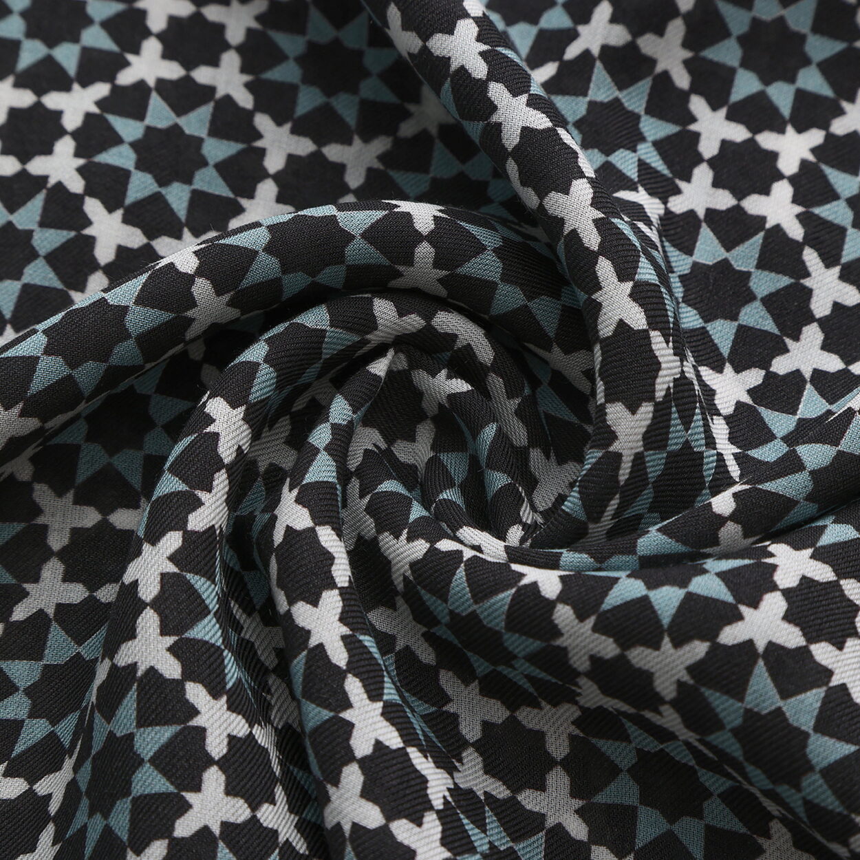 Pañuelo Modal Negro y Turquesa Mosaicos Zoraida - detalle 4