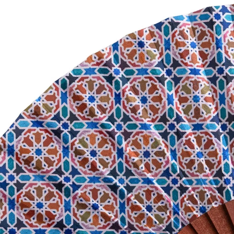 Tela de satén estampada de un abanico personalizado fabricado en China